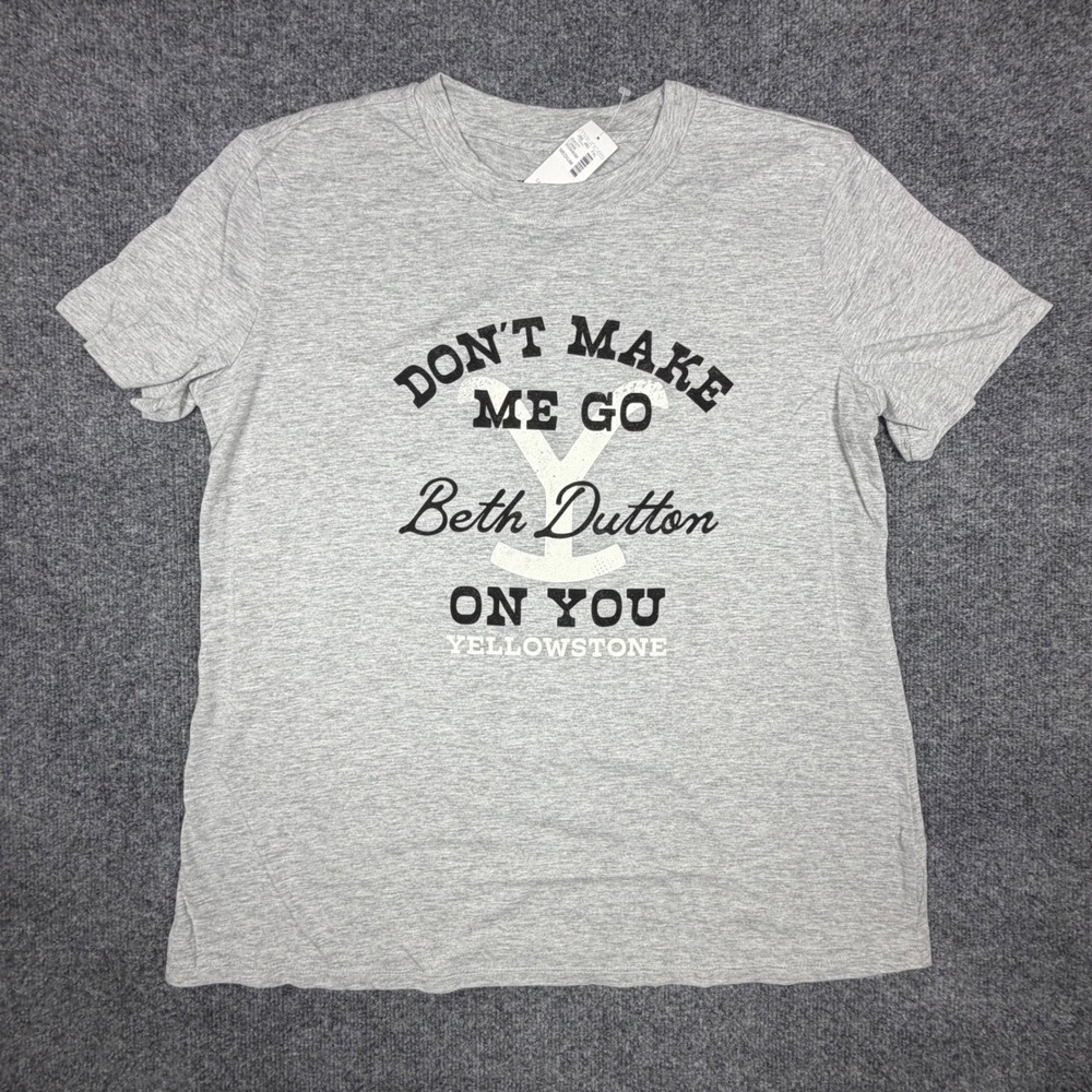 Yellowstone Beth Dutton Graphic T-Shirt Heather Gray Mens Medium NEW